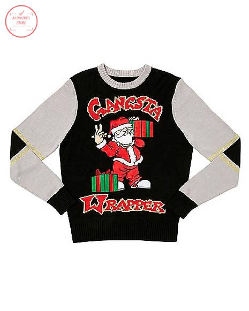 Santa Gangsta Wrapper Ugly Christmas Sweater