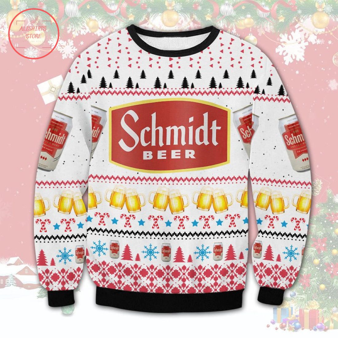 Schmidt Beer Ugly Christmas Sweater