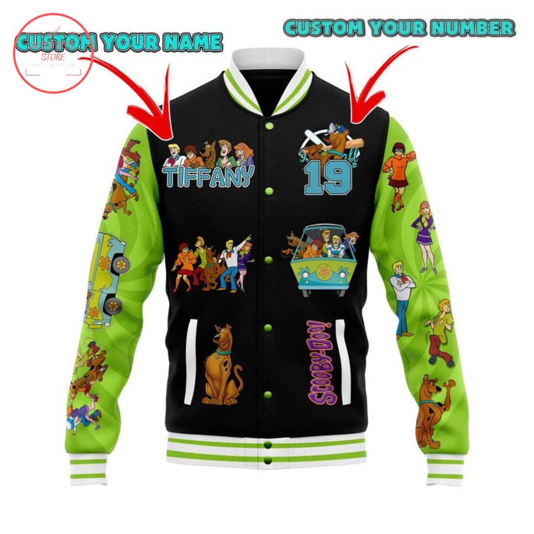 Scooby-Dooaholic Personalized Varsity Baseball Jacket