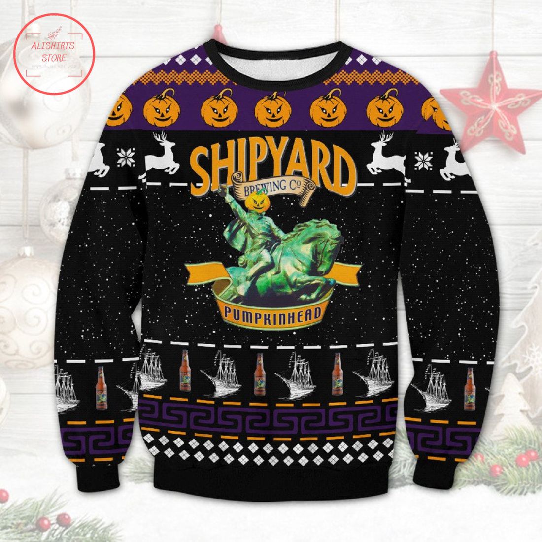 Shipyard Pumpkinhead Ugly Christmas Sweater