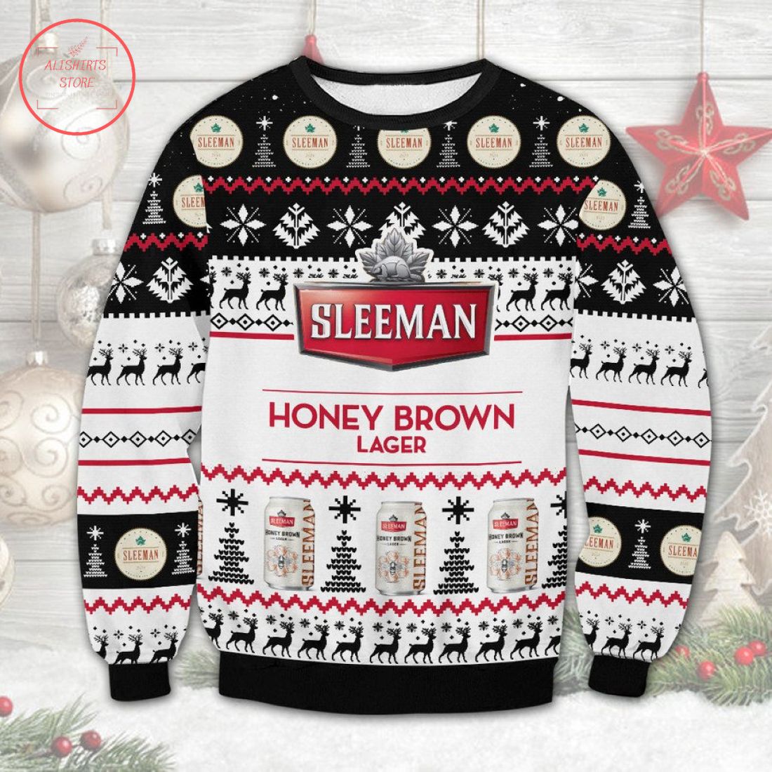 Sleeman Honey Brown Lager Ugly Christmas Sweater