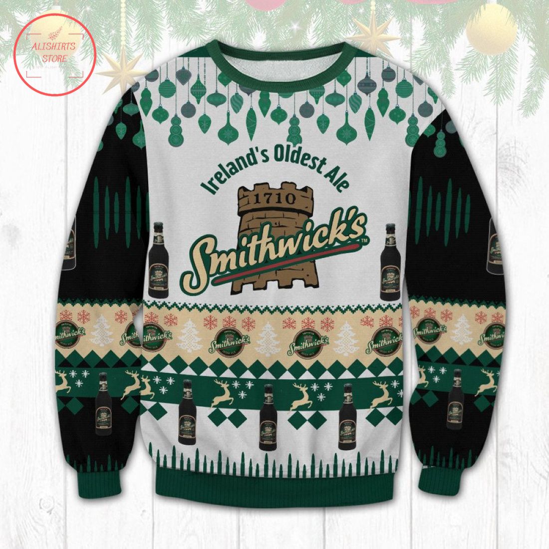 Smithwicks Irish Ale Ugly Christmas Sweater