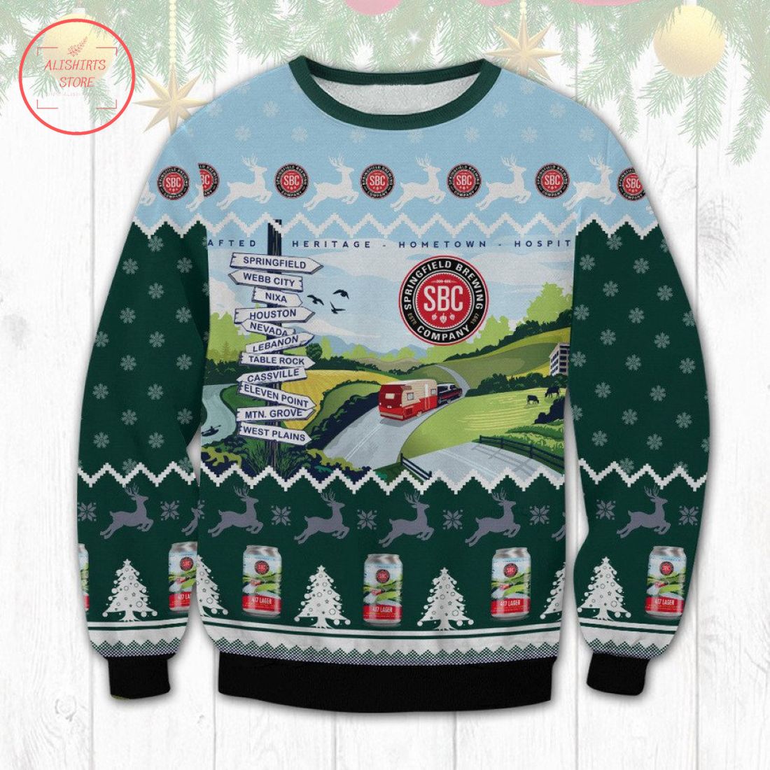 Springfield 417 Lager Ugly Christmas Sweater