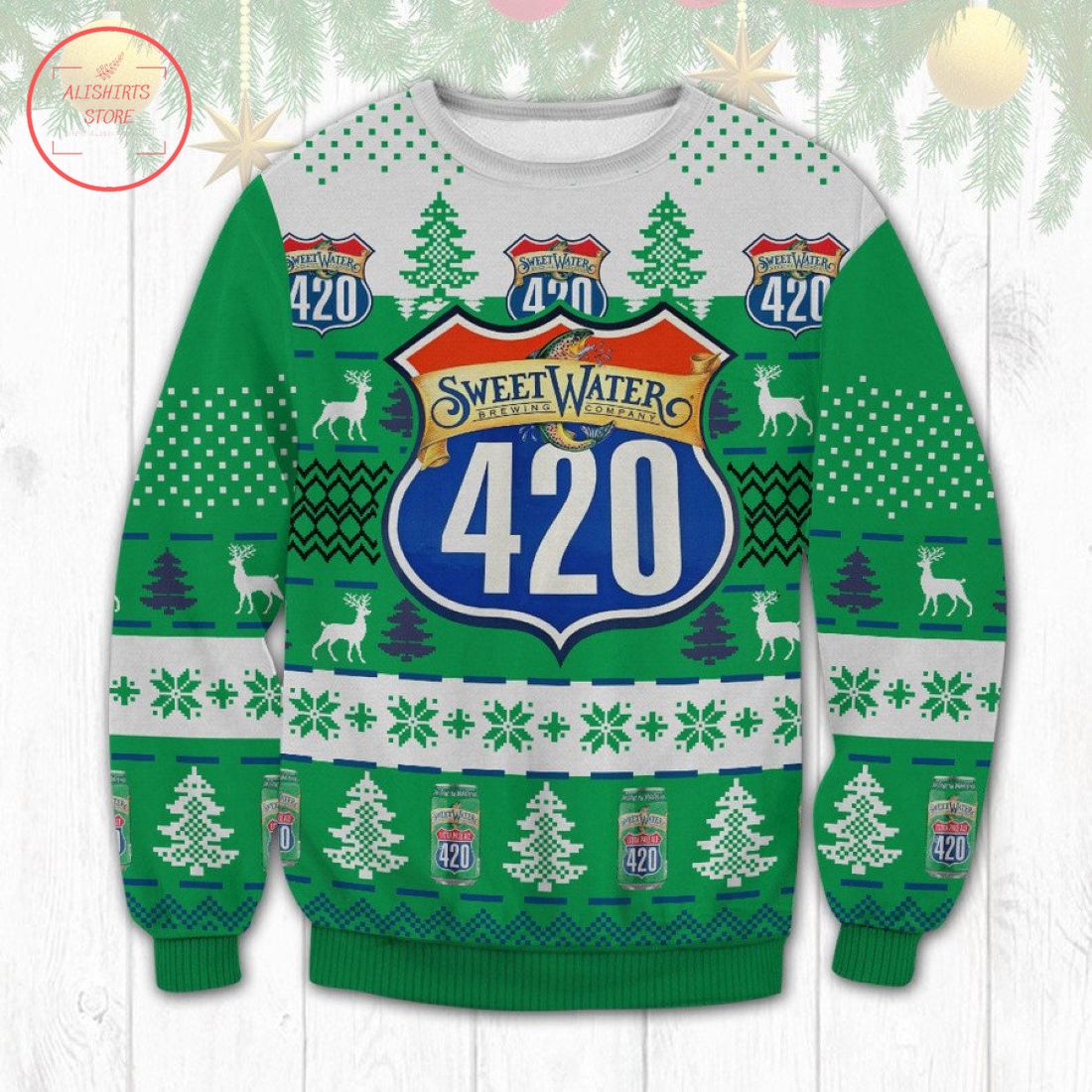 Sweetwater 420 Extra Pale Ale Ugly Christmas Sweater