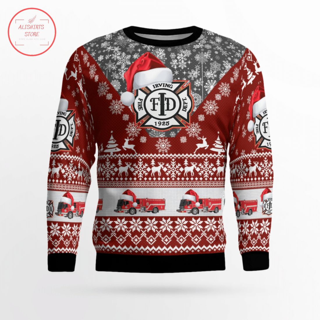 Texas Irving Fire Department Ugly Christmas Sweater