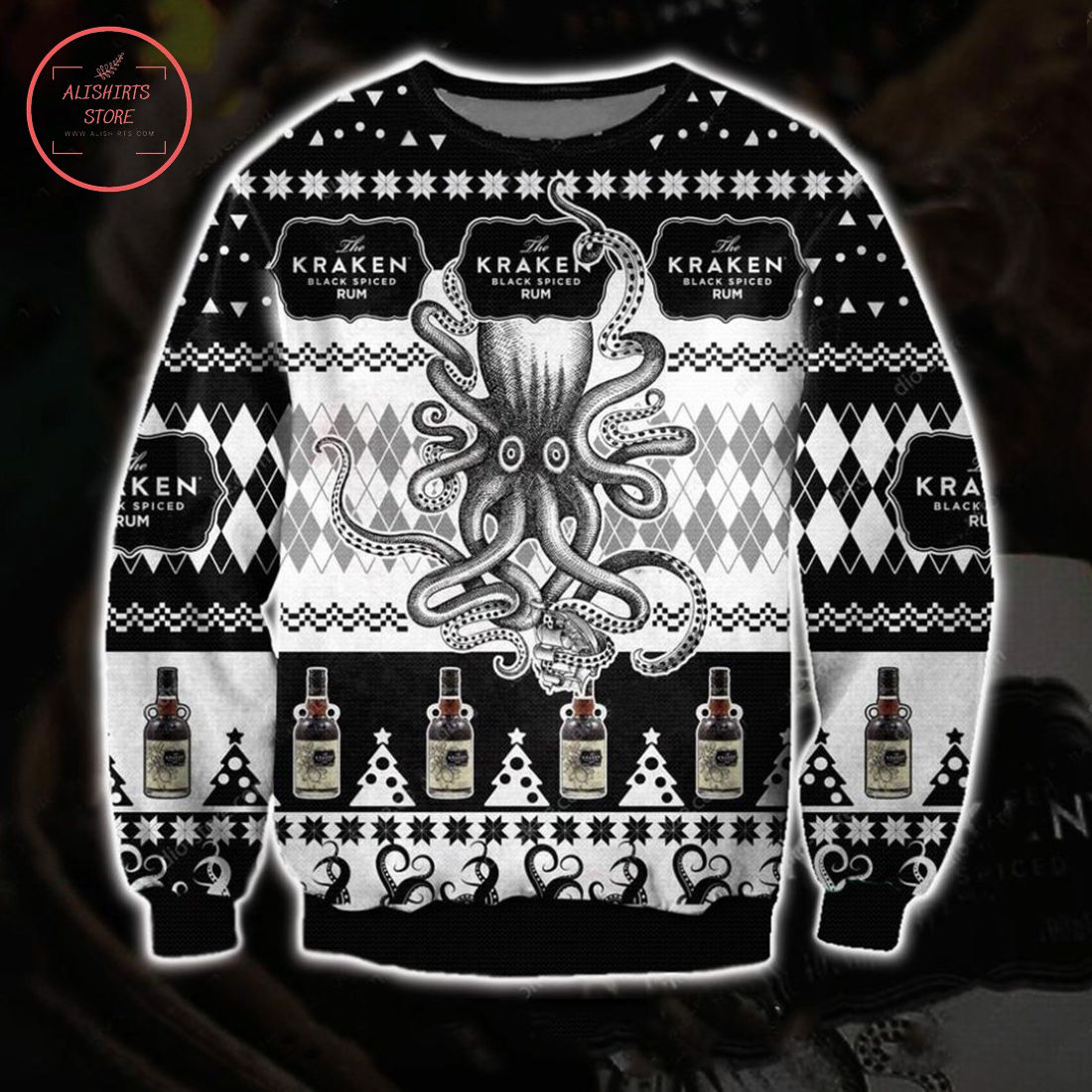 The Kraken Black Spiced Rum Ugly Christmas Sweater