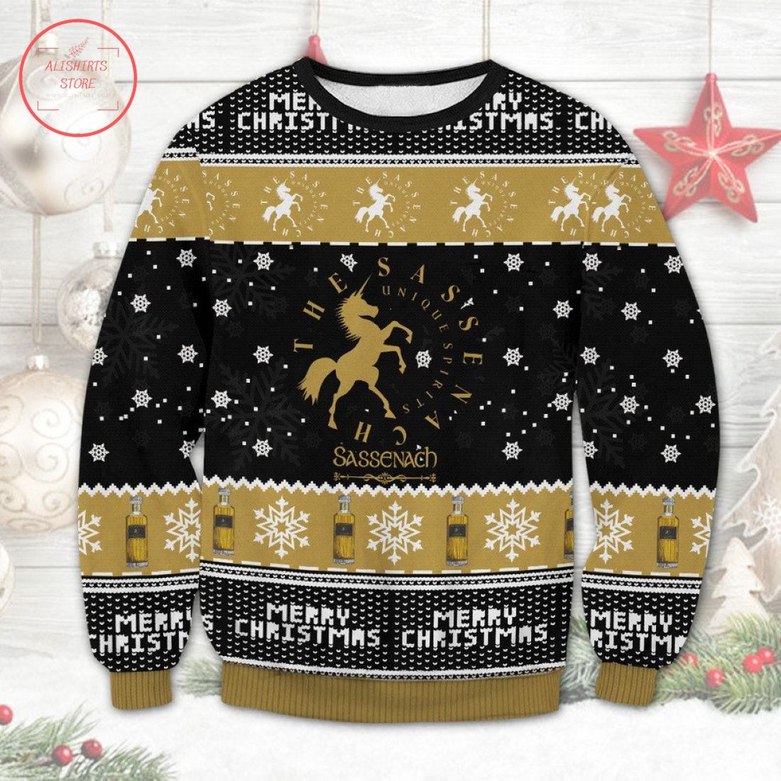 The Sassenach Whisky Ugly Christmas Sweater