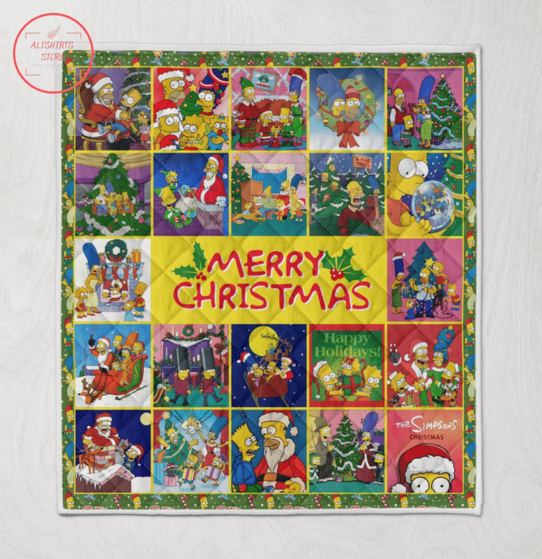 The Simpson Merry Christmas Quilt Blanket