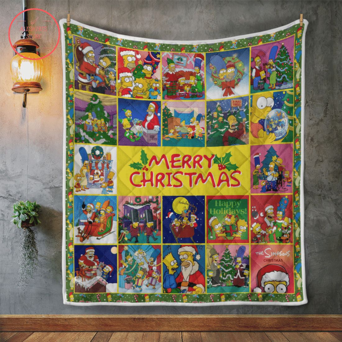 The Simpson Merry Christmas Quilt Blanket