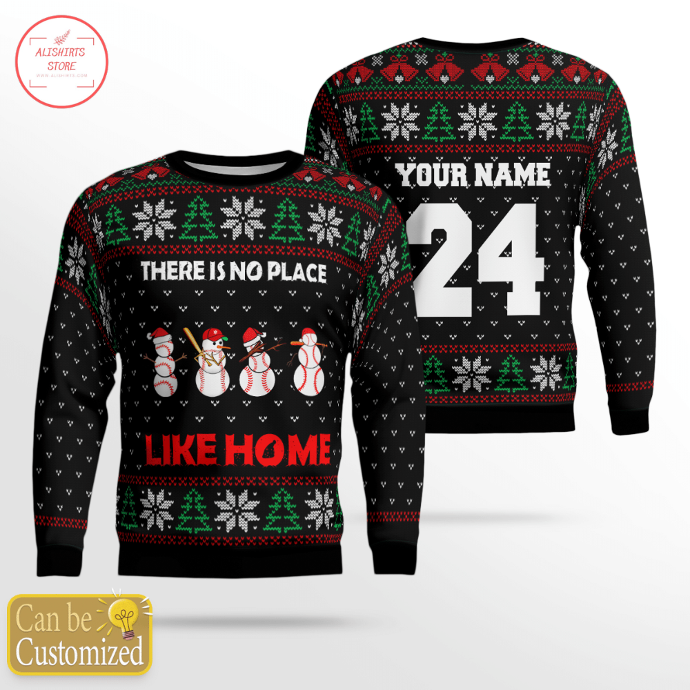 There is no place like home Baseball Ugly Sweater Christmas