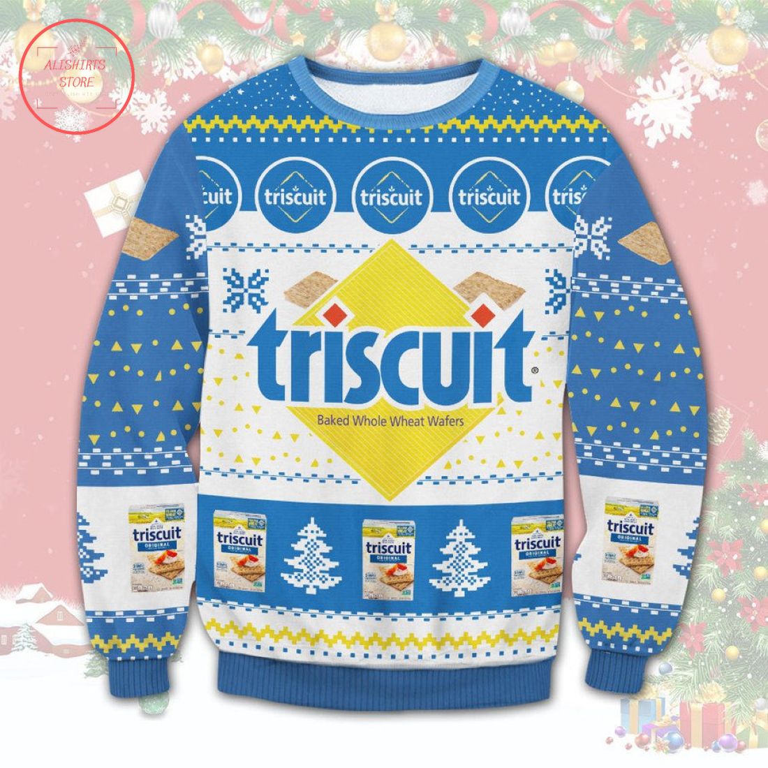 Triscuit Baked Whole Wheat Wafers Ugly Christmas Sweater