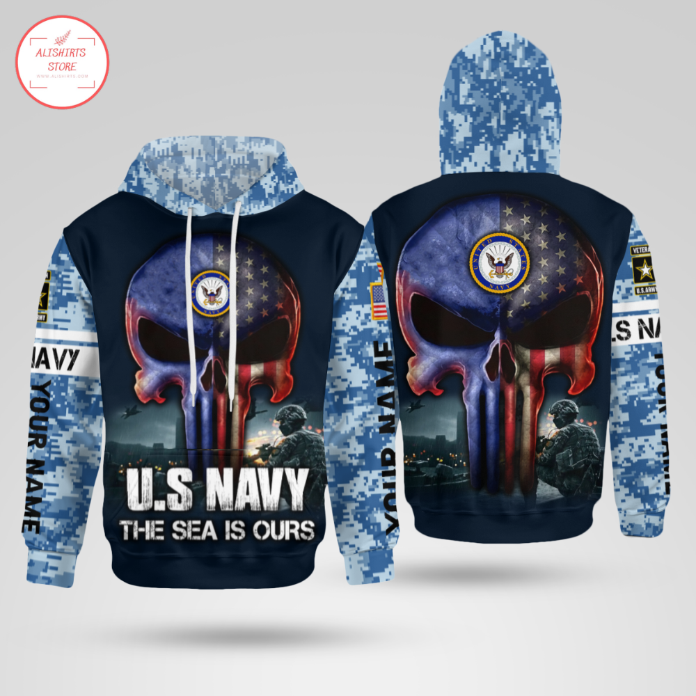 U.S Navy The Sea is Ours Skull 3D Hoodie