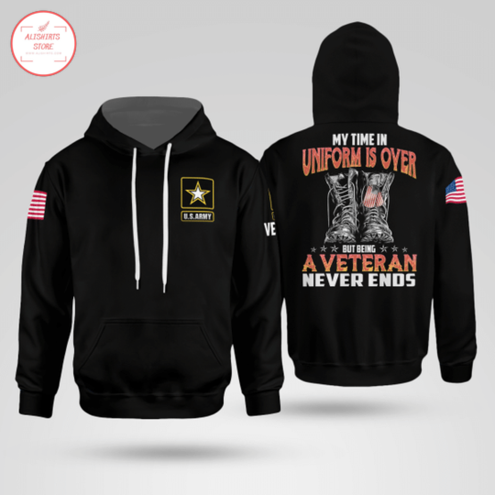 U.S Veteran Never Ends 3D Hoodie