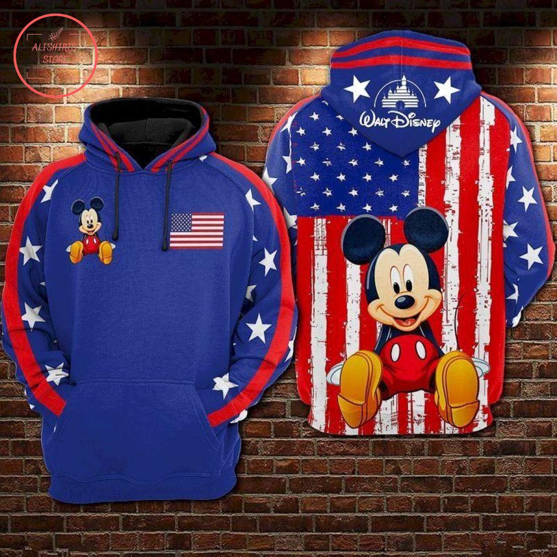 USA Mickey Mouse Walt Disney Full Printed Hoodie