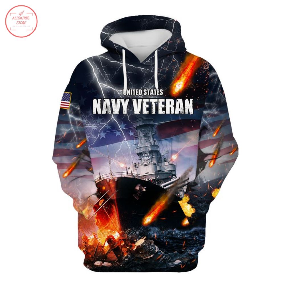 United States Navy Veteran Astra Print Hoodie 3d