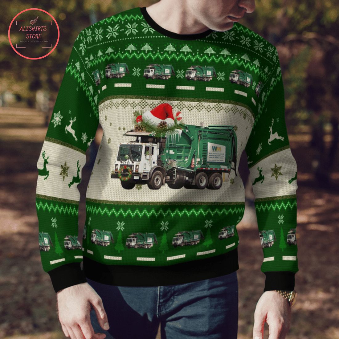 Waste Management Garbage Truck Ugly Christmas Sweater