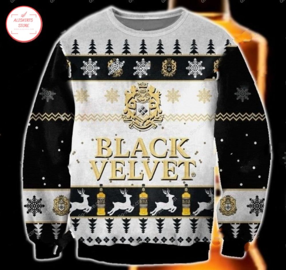 Black Velvet Wine Ugly Christmas Sweater