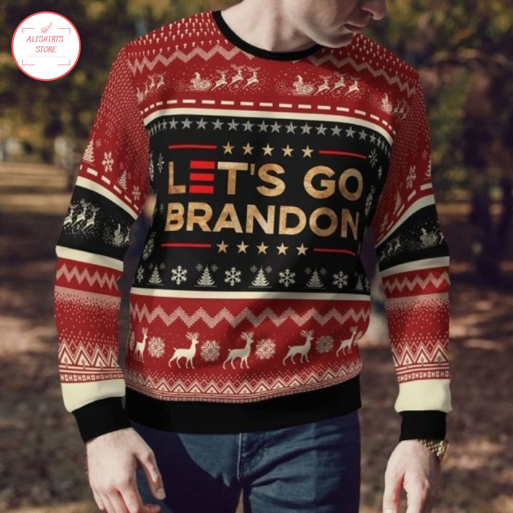 Fjb Let’s Go Brandon Brown Ugly Christmas Sweater