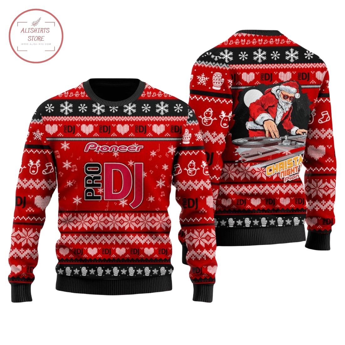 Pioneer Pro Dj Santa Ugly Christmas Sweater