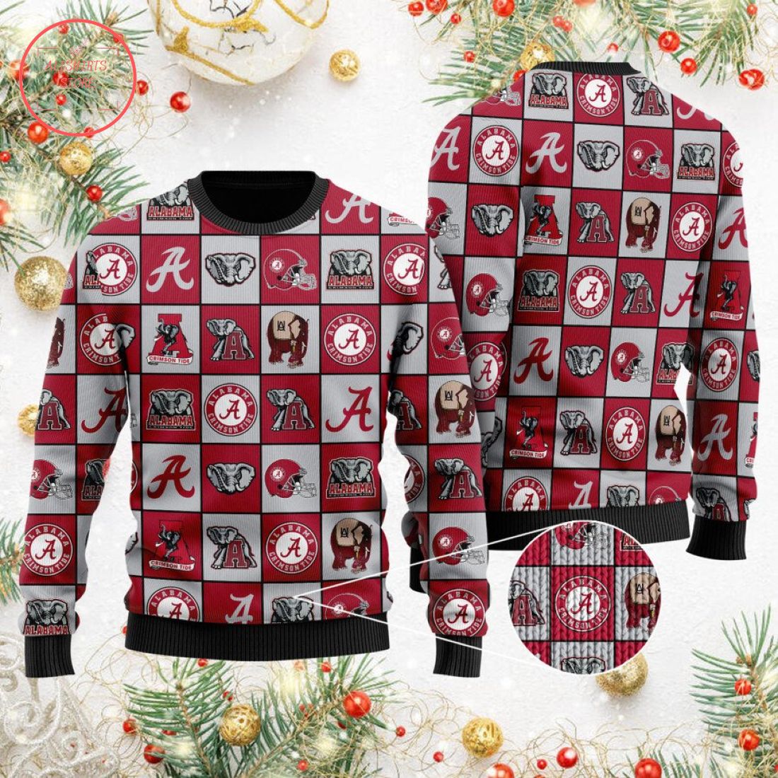 Alabama Crimson Tide Football Team Logo Ugly Christmas Sweater