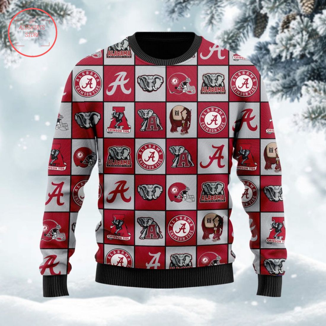 Alabama Crimson Tide Football Team Logo Ugly Christmas Sweater