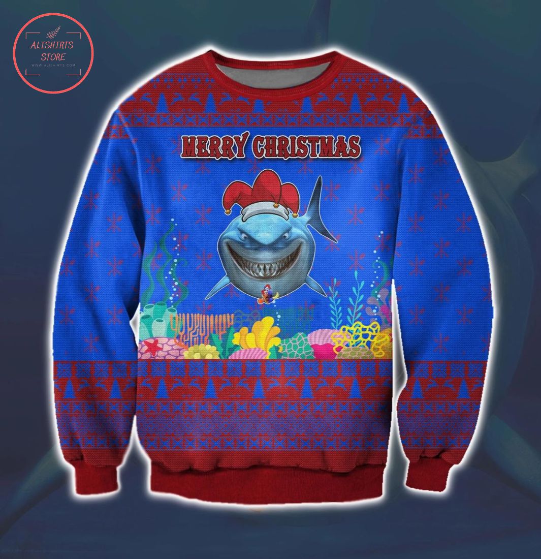 Bruce Finding Nemo Ugly Christmas Sweater