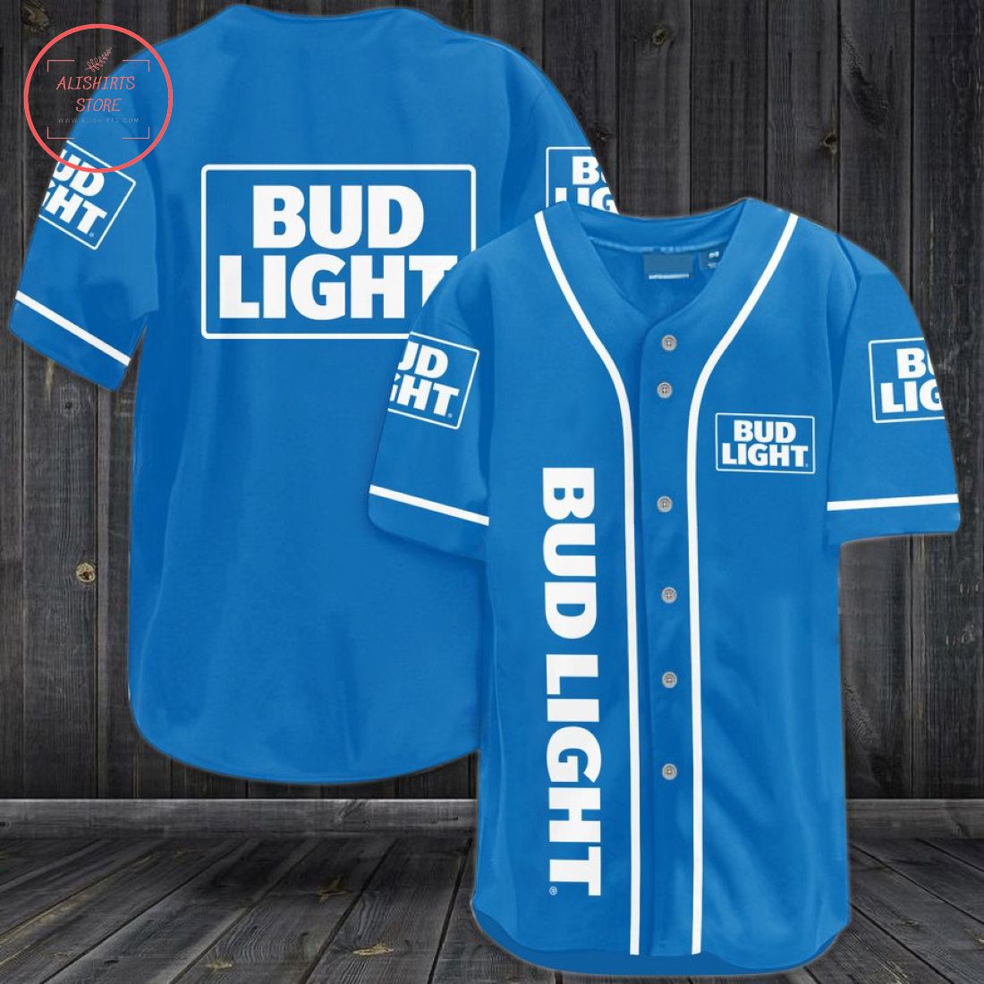 Bud Light Blue Baseball Jersey