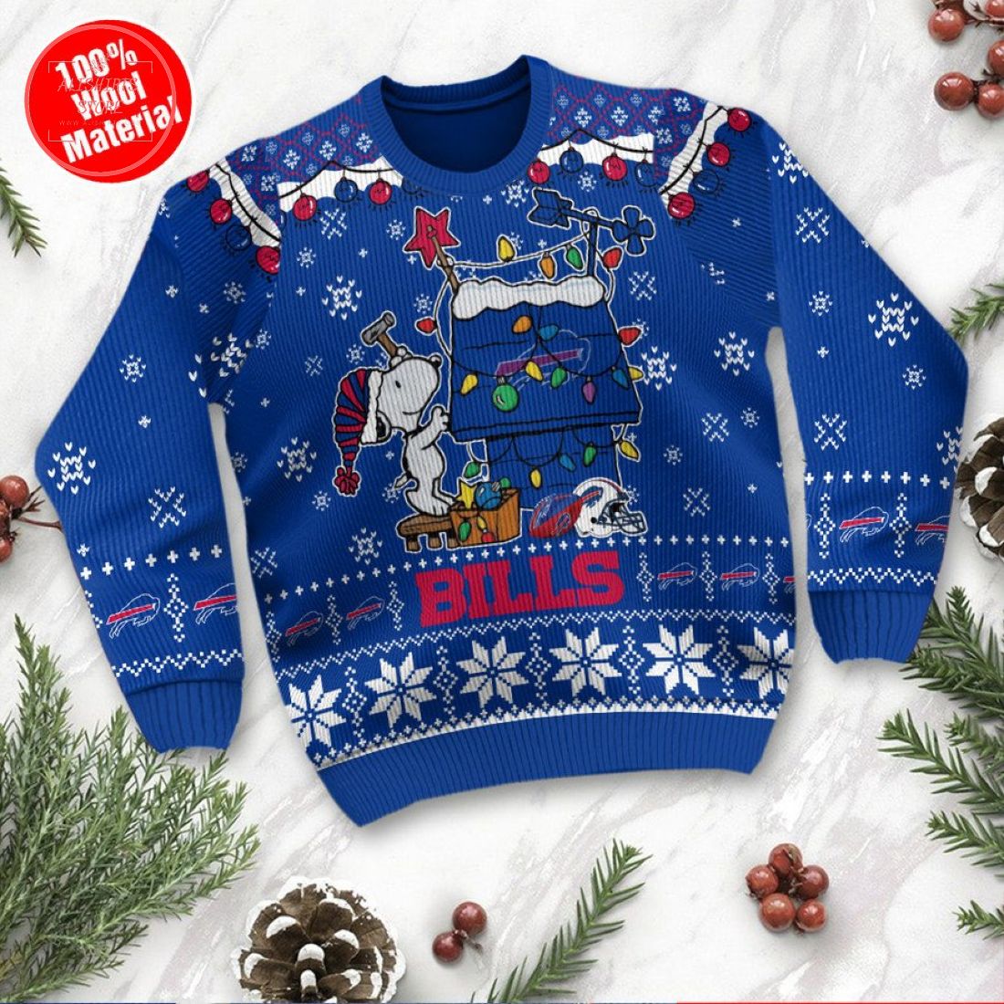 Buffalo Bills Snoopy Custom Ugly Christmas Sweater