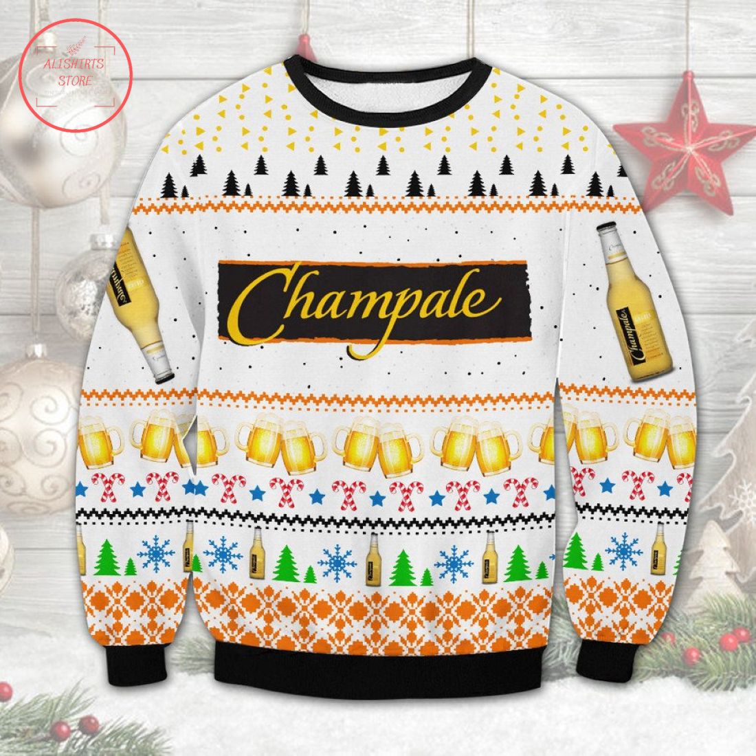 Champale Beer Ugly Christmas Sweater