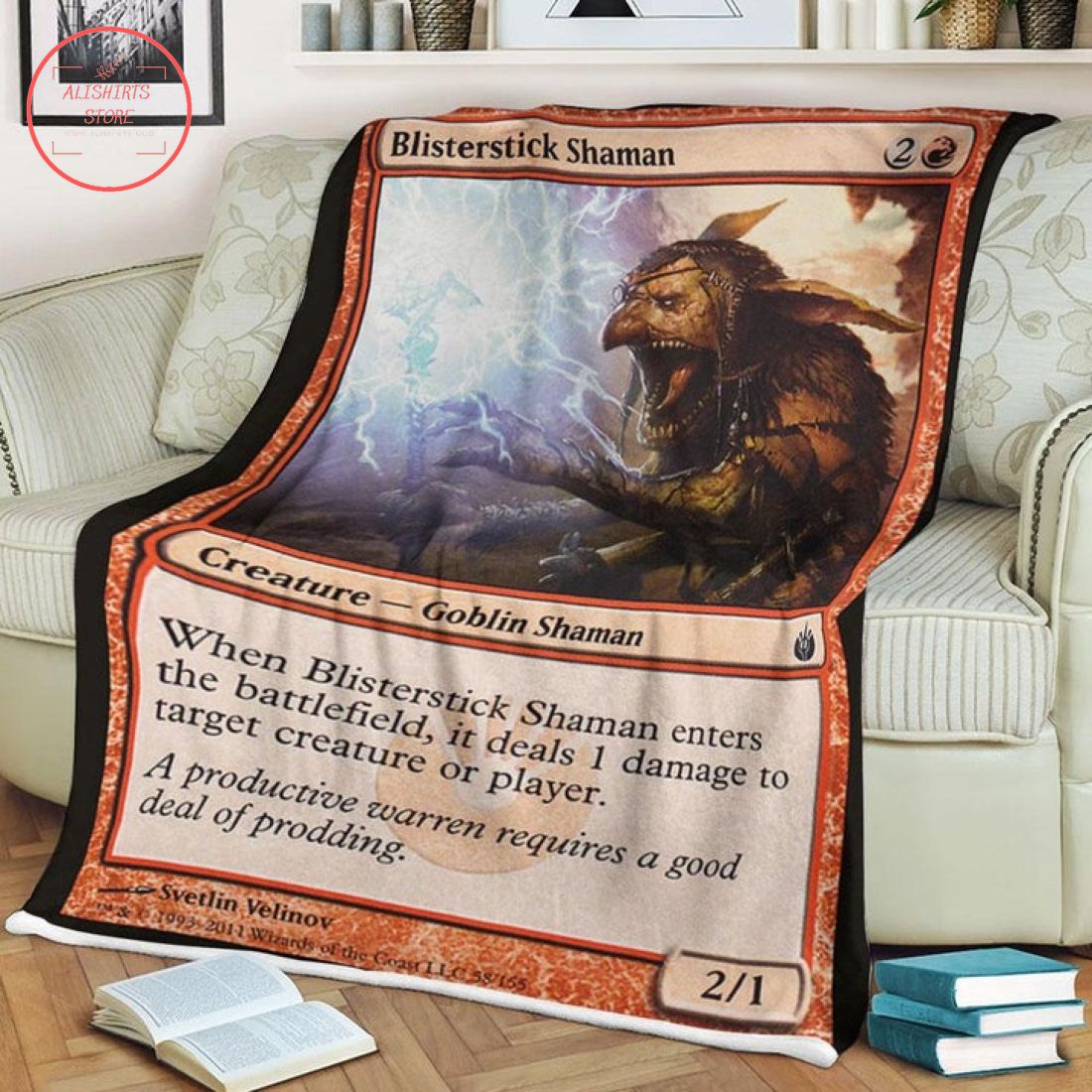 MTG Magic The Gathering Mbs 58 Blisterstick Shaman Fleece Blanket