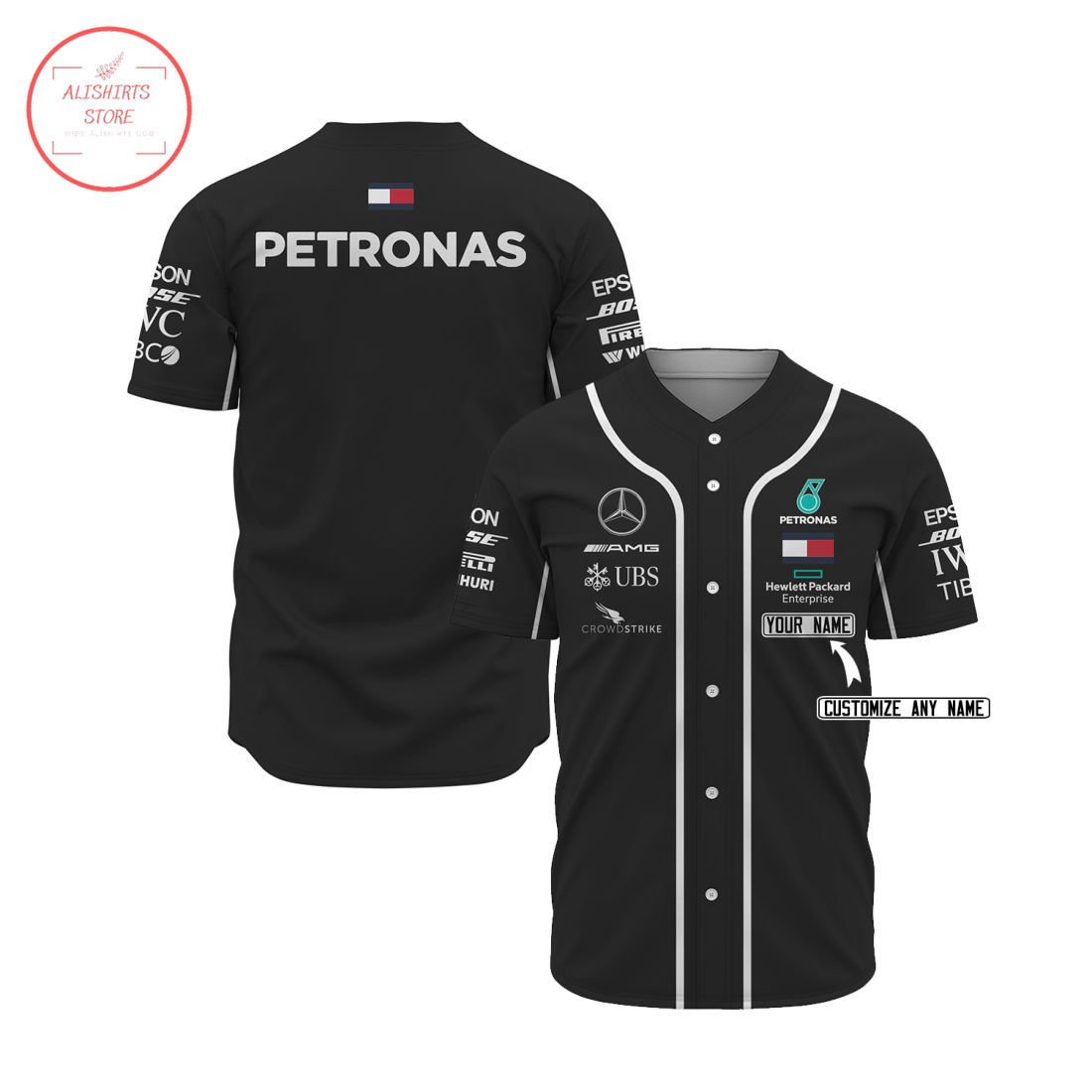 Mercedes Racing F1 Custom Baseball Jersey