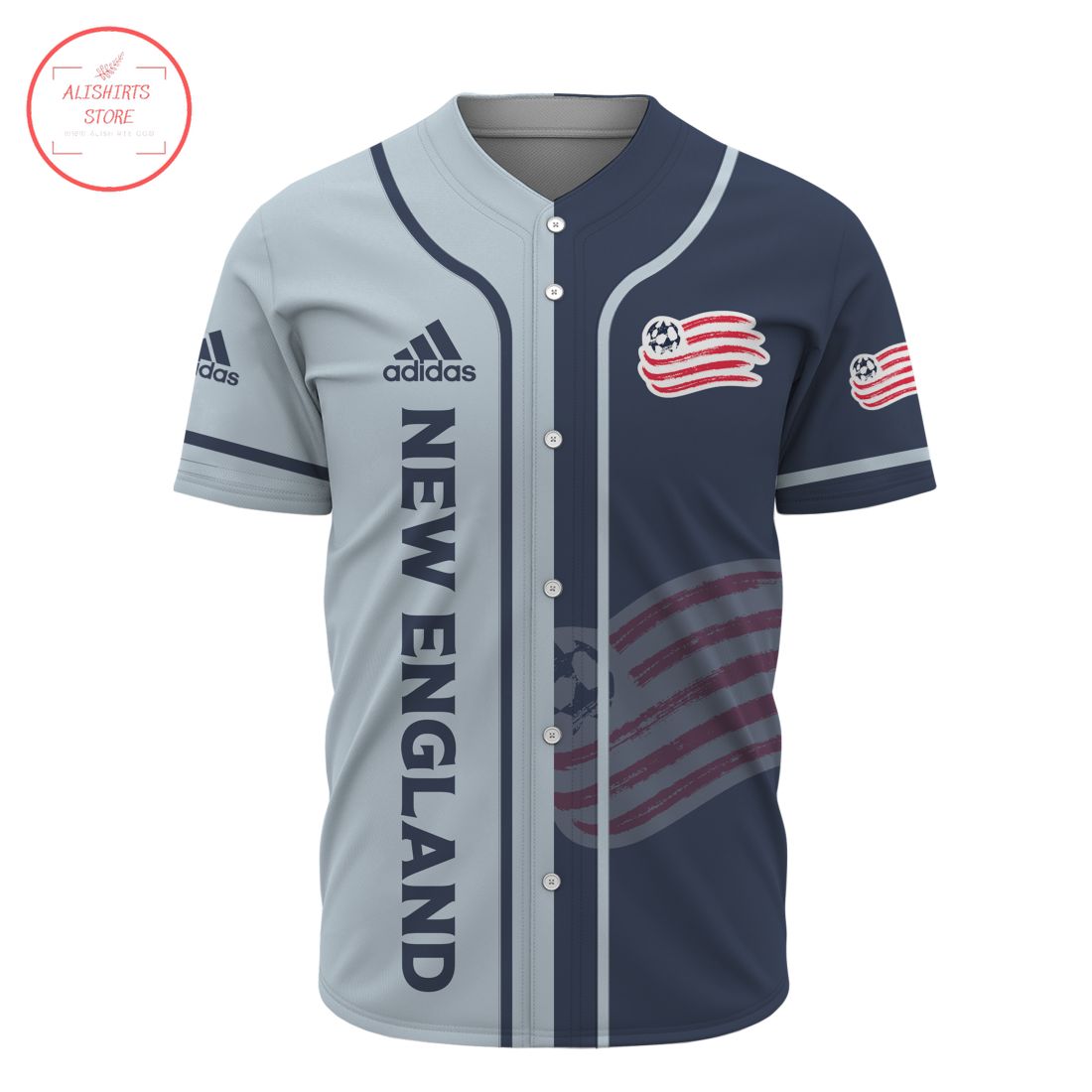 New England Revolution MLS personalized baseball jersey