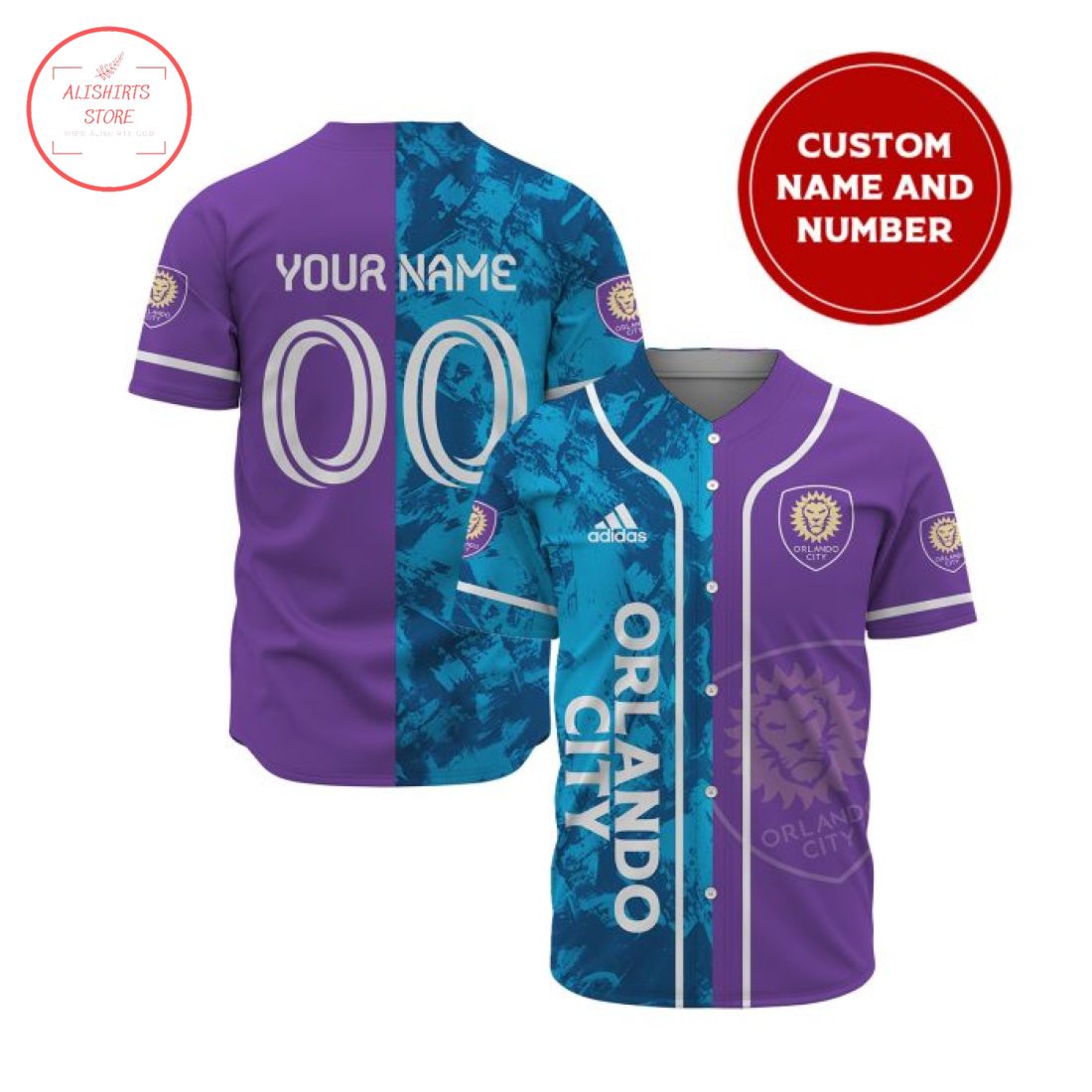 Orlando City Custom Name and Number Baseball Jersey