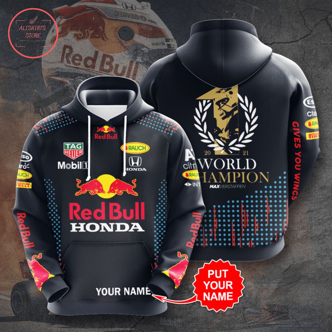 Personalized F1 World Champion Red Bull 3d Hoodie