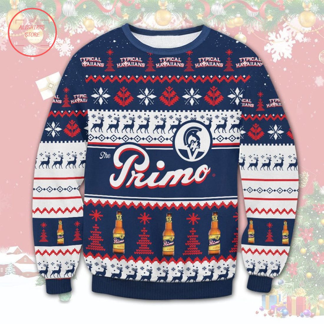 Primo Beer Ugly Christmas Sweater