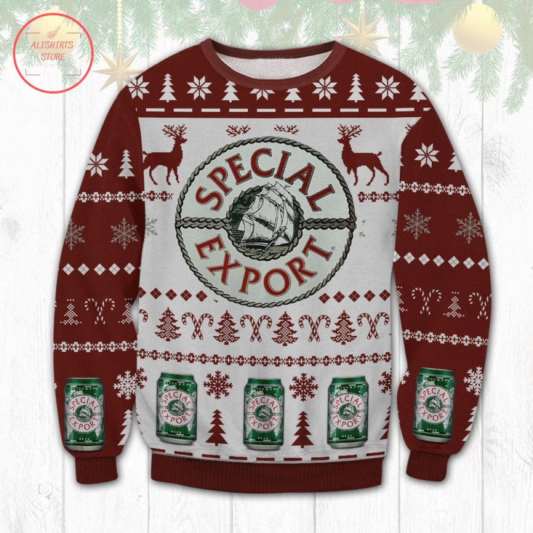 Special Export Beer Ugly Christmas Sweater