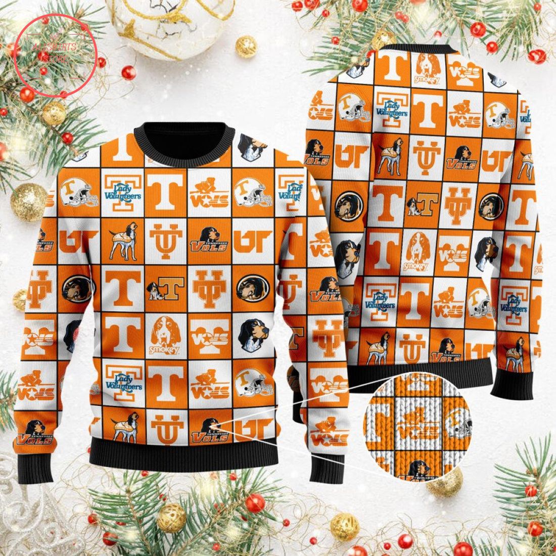 Tennessee Volunteers Football Team Logo Ugly Christmas Sweater