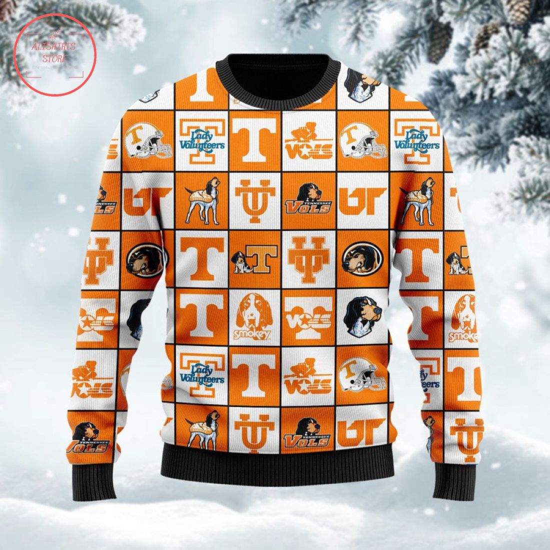 Tennessee Volunteers football team logo ugly Christmas sweater