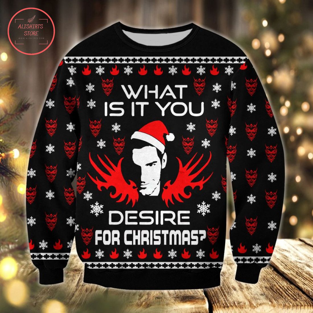 What Is It You Desire for Christmas Lucifer Ugly Christmas Sweater