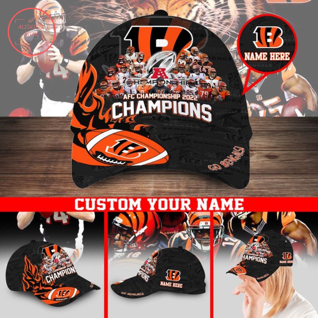 Cincinnati Bengals AFC 2022 Championship Custom Hat Cap