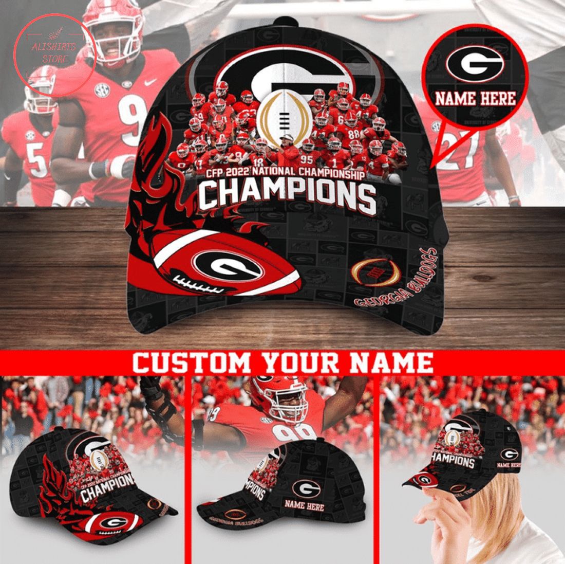 Georgia Bulldogs CFP 2022 National Championship Custom Hat Cap