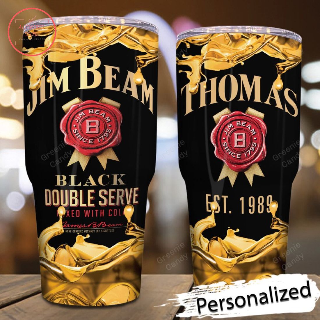 Jim Beam Black Double Serve Personalized Tumbler