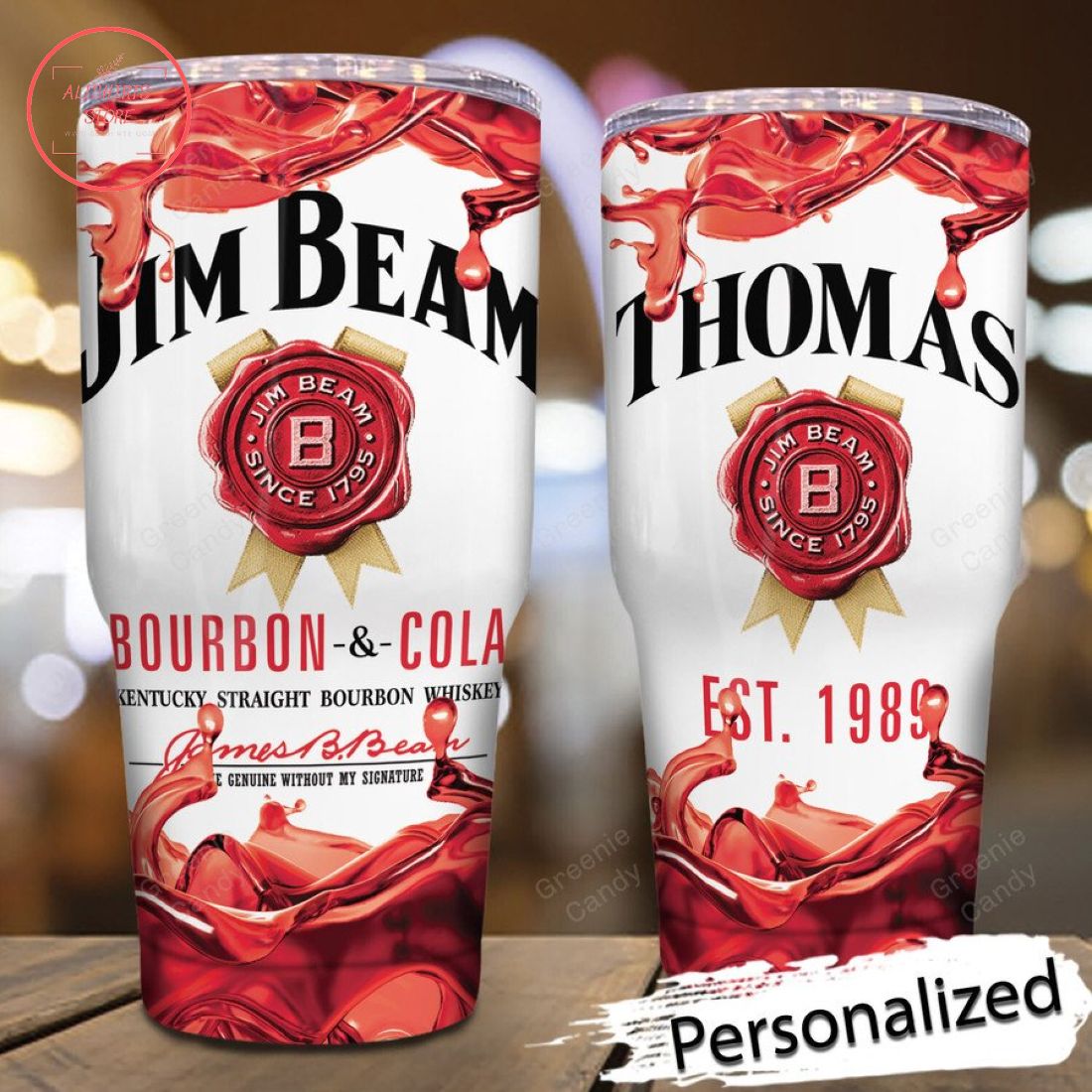 Jim Beam Bourbon and Cola Personalized Tumbler