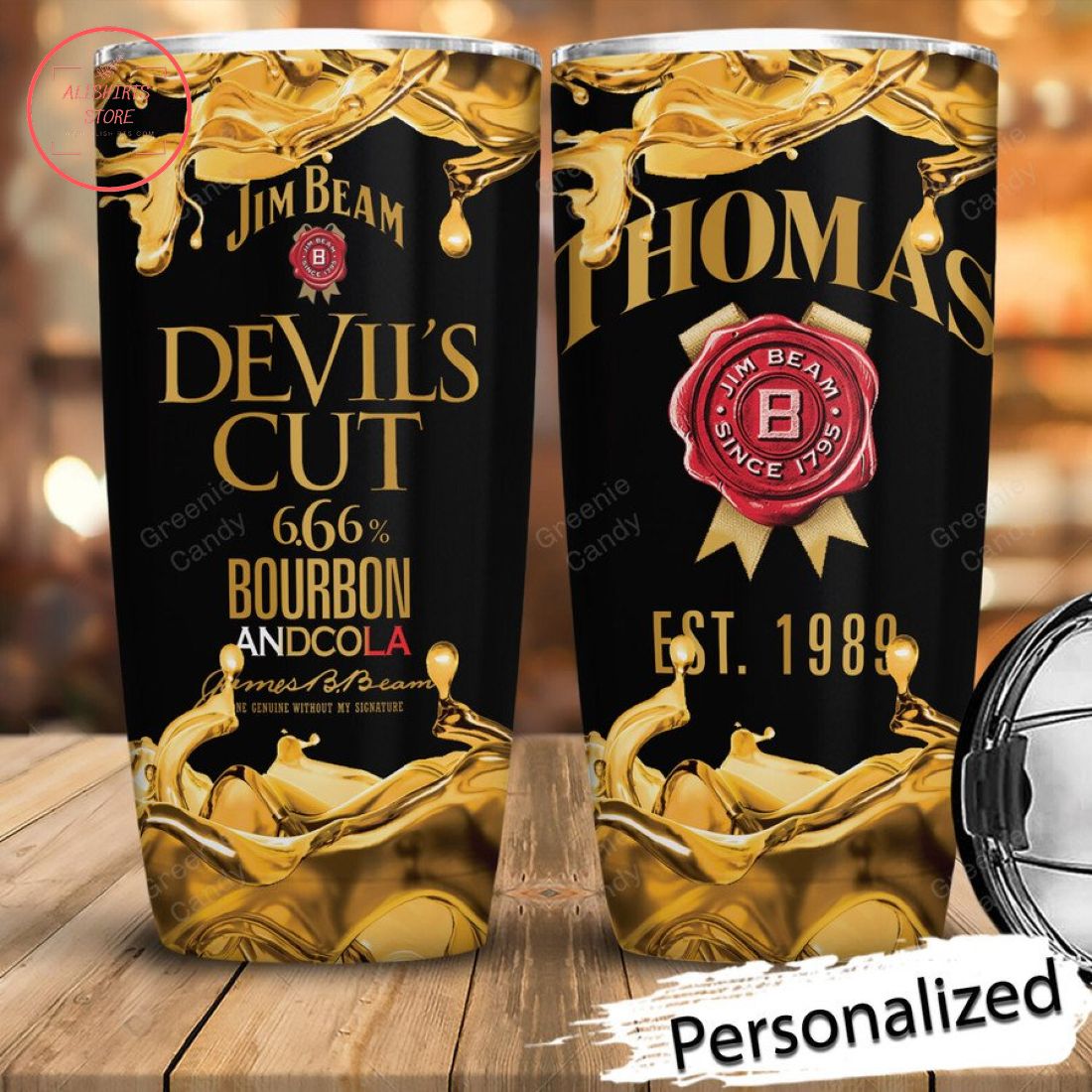 Jim Beam Devil's Cut Bourbon and Cola Personalized Tumbler