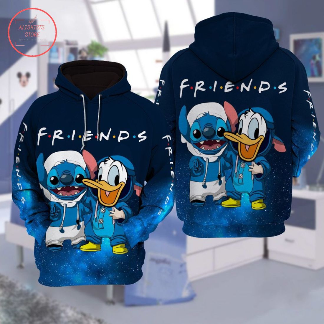 Lilo and Donald Duck Disney Friends Hoodie 3d