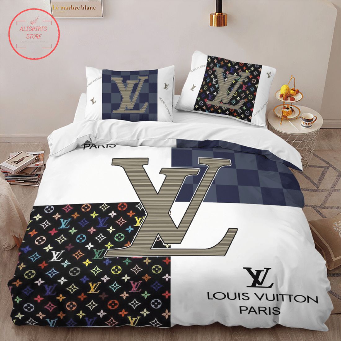 Louis Vuitton Paris Luxury Brand Quilt Bedding Set