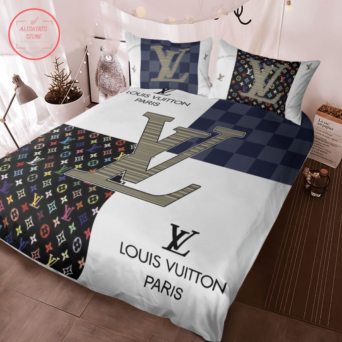 Louis Vuitton Paris Luxury Brand Quilt Bedding Set