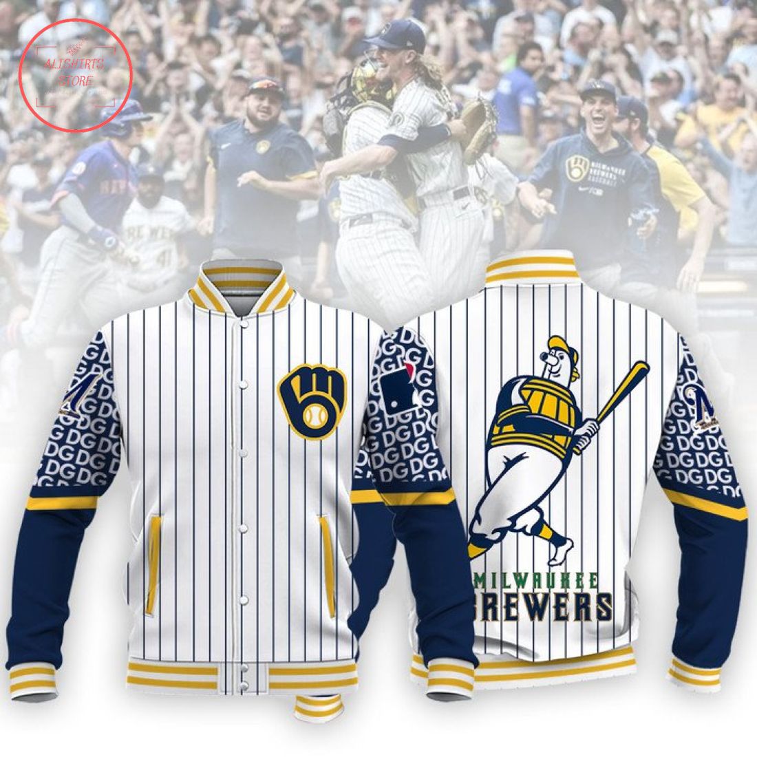 MLB Milwaukee Brewers Baseball Varsity Jacket