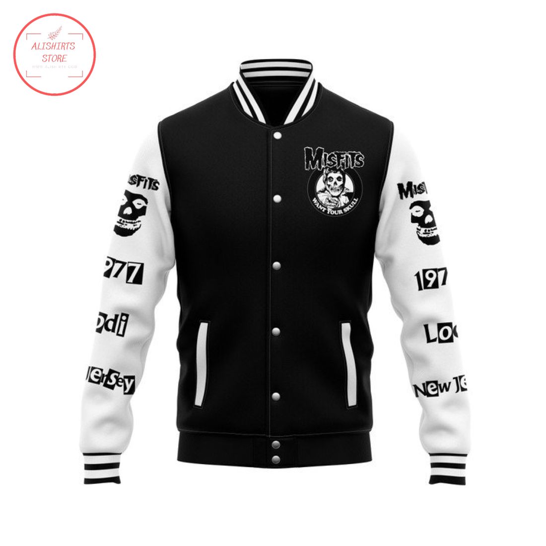 Misfits Want Your Skulls Baseball Jacket