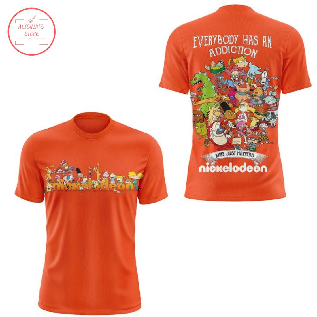 Nickelodeon All Star Characters Full Print 3d Shirt